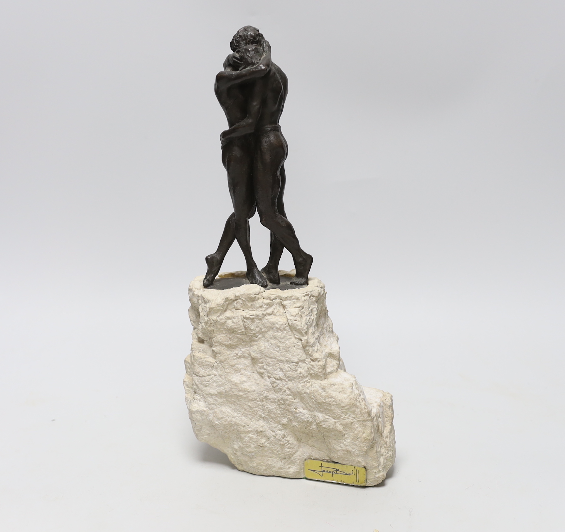 Josep Bofill (born 1942). A contemporary bronze sculpture, 'Love', a signed limited edition, 32cm tall